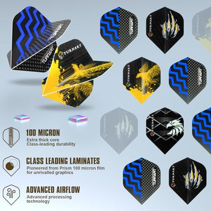 Turnart Darts Metal Tip Set - Steel Tip Darts Darts Set Professional Metal Darts 12 pcs 22/24 Grams Pro Dart Set with Stylish Case Aluminum Shafts Extra 9 Flights - color: Sliver