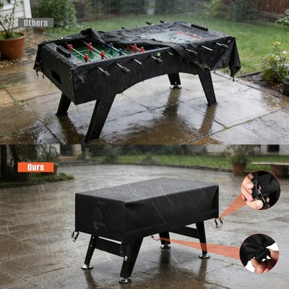 Kovshuiwe Foosball Table Cover Outdoor Waterproof Soccer Table Cover Heavy Duty Rectangular Patio Football Game 58"x52"x30"(LxWxH ) - size: 58"Lx52"Wx30"H