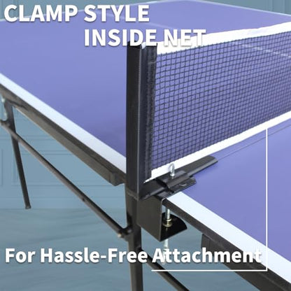 8ft Foldable Table Tennis Table Set with Net, Paddles, and Balls