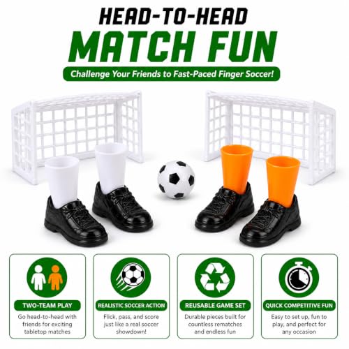 Finger Soccer Game Set with 2 Goals, Mini Table Football Game for Fans Club Sports Bar and Home Party