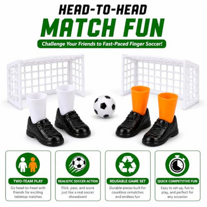 Finger Soccer Game Set with 2 Goals, Mini Table Football Game for Fans Club Sports Bar and Home Party