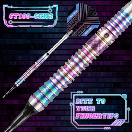 WIN.MAX Darts Soft Tip Set - 90% Tungsten Soft Tip Darts Set Professional 18 Grams Soft Darts Pro Dart Set with Extra 3 Flights - color: Purple
