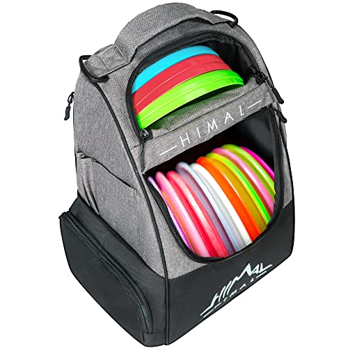 HIMAL HIMAL Disc Golf Bag Holds 22+ Discs, Durable Disc Golf Backpack with Large Capacity, and Multiple Storage Pockets - color: Grey