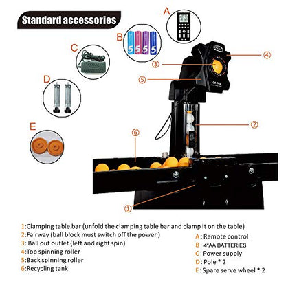 Table Tennis Robot/Ping Pong Ball Machine,Automatic Table Tennis Machine for Training/Tabletop Table Tennis Games with Customize Spin, Frequency, Ball Speed,Landing, Height - color: Q8-PRO Advanced Edition