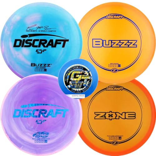 Discraft Buzzz & Zone | Putter & Midrange Starter Set Bundle | PDGA Approved - size: ELITE Z BUZZZ | 6 PACK | 170-180 GRAMS