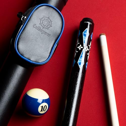 Collapsar CA Pool Stick with 1X1 Hard Case,58" Maple Professional Billiard Cue Stick,19-21 oz Pool Cue Set - color: CA002+Joint Protector+Hard Case, size: 19 ounce