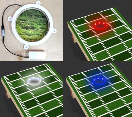 PartyToss Cornhole Boards/Bean Bag Toss Game Set w/Optional LED Lights & Graphics - Choose Your Model - color: Football