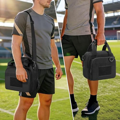 DSLEAF Throwing Discus bag with Padded Protection, 2 Discus Carrier Bag with Portable Handle and Detachable Shoulder Strap for Men and Women