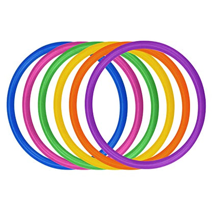 Topbuti 24 Pcs Multicolor Plastic Toss Rings Ring Toss Game Carnival Rings for Speed and Agility Practice Games, Garden Backyard Outdoor Games, Bridal Shower Game, Game Booth （3.1 Inch）