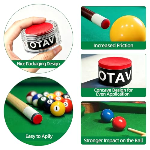 OTAVILEM Billiard Cue Chalk,Premium Pool Cue Chalk Billiard Pool Stick Chalk Billiards Chalk - color: Red