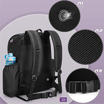 DSLEAF Bowling Backpack and Separate Ball Bag Combo, Bowling Ball Bag with Wooden Ball Holder and Shoe Compartment for US Mens 16 and Multi-Pockets for Accessories (Patent Design)