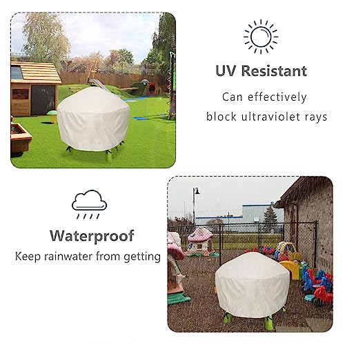 Water Table Cover Waterpark Play Table Covers Sand Water Outdoor Water Table Cover 34X34X18 inch-Beig - color: Beige