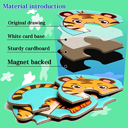 Magnetic Puzzles for Kids 3-5, Travel Toddler Animal Take-Along Toy | Magnetic Activity Toy for Boys & Girls, Preschoolers and Kids 3+, Learning Magnet Gift for Road Trip - style: Animal