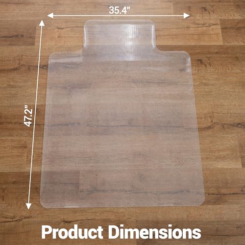 Clear Chair Mat for Hard Floor, 36 x 48 Inches, PVC Floor Mat Under Rolling Chairs for Easy Glide and Wood/Tile Protection, with Lip - size: with Lip