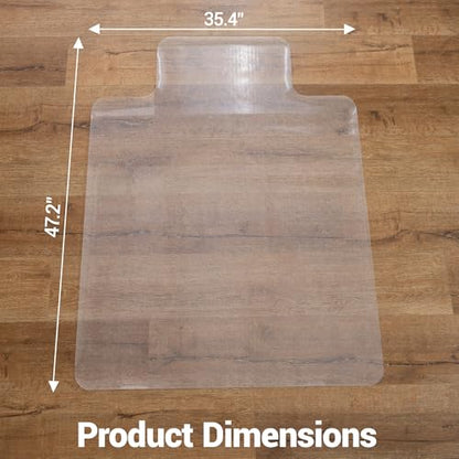 Clear Chair Mat for Hard Floor, 36 x 48 Inches, PVC Floor Mat Under Rolling Chairs for Easy Glide and Wood/Tile Protection, with Lip - size: with Lip