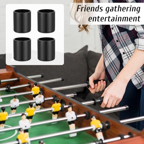 SynHHergyx 16 Pcs Foosball End Caps, 15.8mm Black Foosball Table Cover Parts Rod End Cap Universal Safety Rubber Flexible Ends Caps for Standard Tables Accessories Tip Protectors