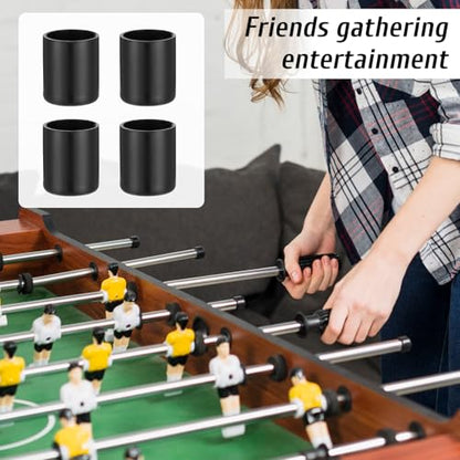 SynHHergyx 16 Pcs Foosball End Caps, 15.8mm Black Foosball Table Cover Parts Rod End Cap Universal Safety Rubber Flexible Ends Caps for Standard Tables Accessories Tip Protectors