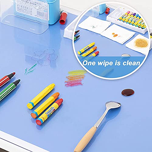 Clear Waterproof PVC Table Protector - Easy to Clean Plastic Cover for Kitchen, Dining, Coffee Table - Oilproof, Wipeable, 60x110cm, 1mm Thickness