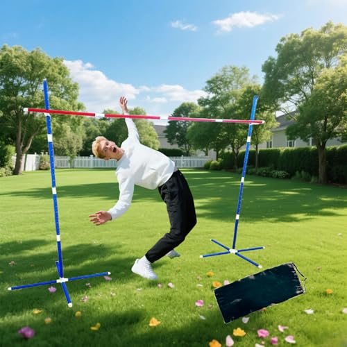 46-Piece Limbo Game for Kids and Adults - Professional Indoor/Outdoor Limbo Set Party Games, Backyard Carnival Games, Beach Lawn Games, Luau Birthday Game with Carry Bag