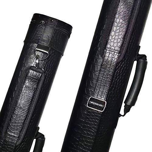 2x2 Hard cue case Oval Pool Cue Billiard Stick Carrying Case - color: D08-Black