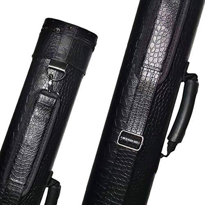 2x2 Hard cue case Oval Pool Cue Billiard Stick Carrying Case - color: D08-Black