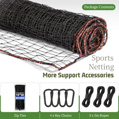 BaseGoal Baseball & Softball Backstop Nets, Heavy Duty Sports Practice Nets, Sports Netting Barrier,DIY Ball Net,Hitting Net for Baseball, Hockey, Soccer, LAX and More - size: 15x20ft