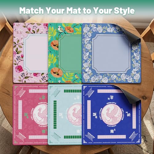 Mahjong Mat for Table,32.4"x32.4"Rubber American Mahjong Cover with Carrying Bag,Non-Slip Noise Reduction Gaming Mat for Poker/Cards/Board Games/Tile Games(Green) - color: Cl-green