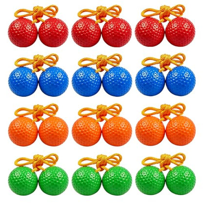 12 Pack Ladder Balls Ladder Toss Balls Ladder Ball Replacement Balls with Storage Bag for Toss Match (red Blue Orange Green)