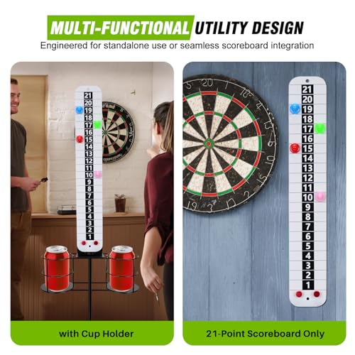 Metal Cornhole Scoreboard with Drink Holders Corn Hole Score Keeper with Magnetic for Outdoor Yard Lawn Game(1 PCS)