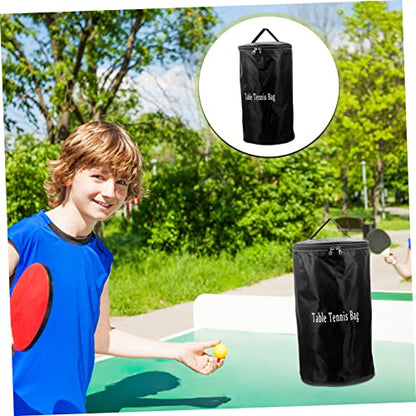 Table Tennis Bag Portable Storage Pouch with Zipper and Handle Large Capacity Table Tennis Ball Holder for Training Home and Outdoor Use