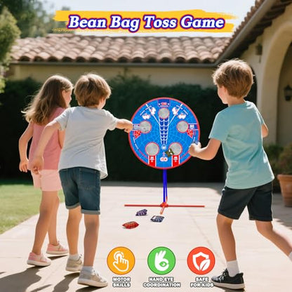 Shooting Game Toys for Kids Ages 4-12, Bean Bag Toss for Carnival Games | Moving Target, 2 Air Guns, 24 Balls, Bean Bag Toss, Indoor & Outdoor Play, Gifts Birthday Christmas Boy Kids