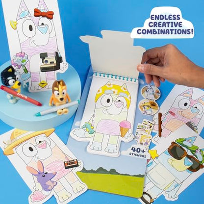 Bluey Sticker Activity Book, Includes 40 Stickers, Crayons, 2-in-1 Coloring & Sticker Book, Bluey Toys, Stickers for Kids, 5 Year Old Girl Gift, Coloring Books for Kids Ages 4-8, Toys & Games - style: Bluey Sticker Activity