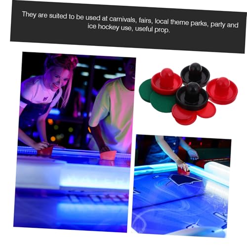 Toddmomy Air Hockey Table Accessories Set 2 Mini Ice Hockey Pucks Portable Tabletop Game Supplies for Boys and Girls and Adults for Indoor Parties and Family Fun