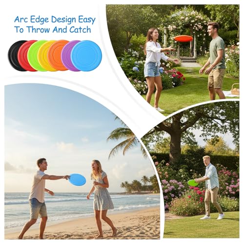28 Pcs Flying Discs Set - 7 Inch Soft Silicone Flyer Discs Adults & Pets, 7 Vibrant Colors for Sports Activities