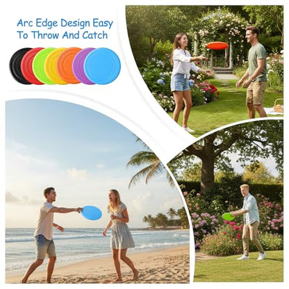 28 Pcs Flying Discs Set - 7 Inch Soft Silicone Flyer Discs Adults & Pets, 7 Vibrant Colors for Sports Activities