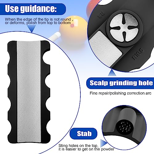 5 in 1 of Pool Cue Tip Shaper, Cue Tip Shaper, Pool Cue Accessories for Rapid Repair Cue Tip