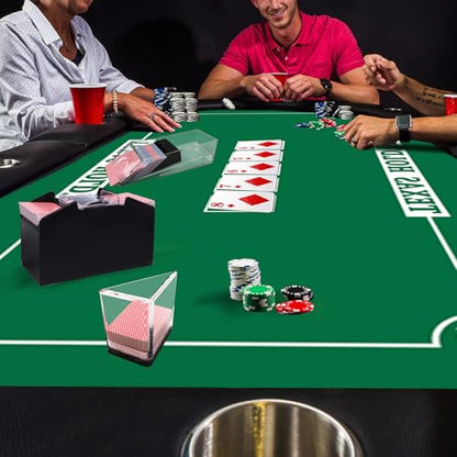 GSE Games & Sports Expert 36" x 72" Casino Layout Felt, Professional Casino Tabletop Mat for Parties, Casino Poker Game Night - style: Texas Hold'em Poker