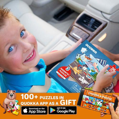 QUOKKA Magnetic Puzzles for Kids Ages 4-6 – 36 Pieces Sudoku Toddler Puzzles Ages 2-4 – Travel Games for Kids 3-5 – Learning Transport Toddler Travel Toys – Car Airplane Road Trip Games for Boys&Girls - style: 8. TRANSPORT 24 PCS