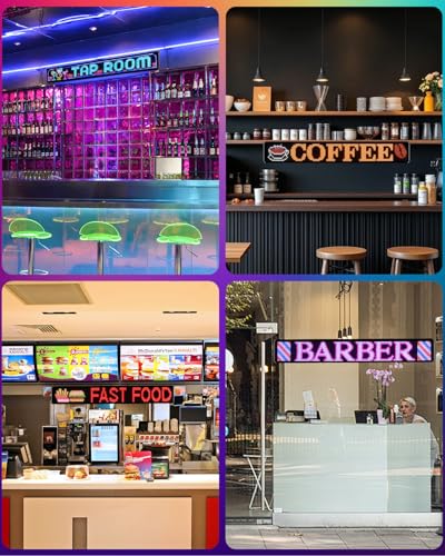 52"*7.5" Large Programmable Soft LED Sign, Flexible Easy Install,Pre-Made Animations & Customizable Text,21-Key Remote Control and app Control,for Store,School,Hotel,Bar - size: 52"*7.5"