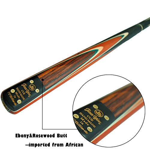 57" 3/4 Jointed Billiard/Pool/Snooker Cue Set 5 Face-Spliced Ash Shaft with A Leather Cue Case - color: T3SC69