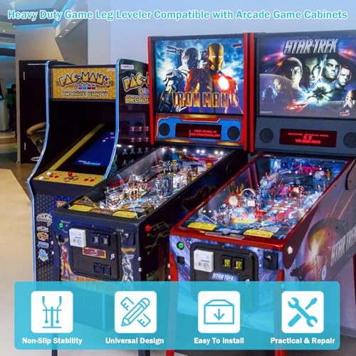 BigEmpty Heavy Duty 2" Leg Levelers Set with Square Metal Plate Compatible with Arcade Game Cabinets(4PCS)