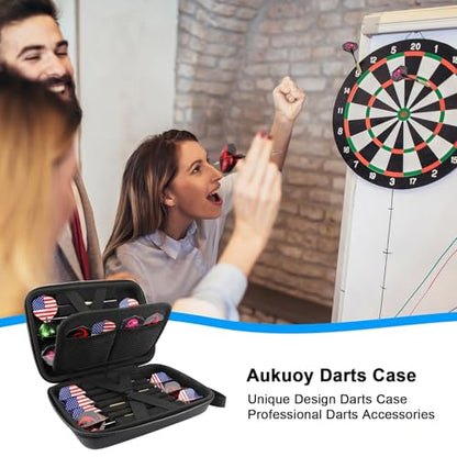 Dart Case for Steel & Soft Tip Darts, Dart Carrying Case Holds 12 Darts and Extra Accessories Flights Shafts Tips