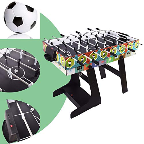 DRM 4FT 4 in 1 Folding Muliti Sports Game Table, Combo Table - Pool/Snooker Table, Air Hockey Table,Table Tennis Table,Football Table with Storage Box