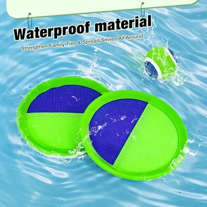 Sticky Toss and Catch Ball Game Set - Kids & Toddlers Outdoor Indoor Activity Toys for Boys Girls 3 4 5 6 7 8-12 Year Old - Great Games for Beach Pool Yard - Birthday Gifts Easter Basket Stuffers - size: 2 paddles 2 balls