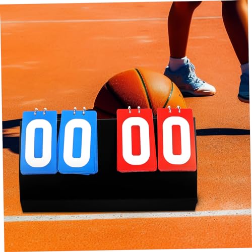 WOONEKY Portable Basketball Scoreboard Sport Scorekeeper Tabletop Scoring Board Water-Resistant PVC Digital Printing Easy Flip for Game Use