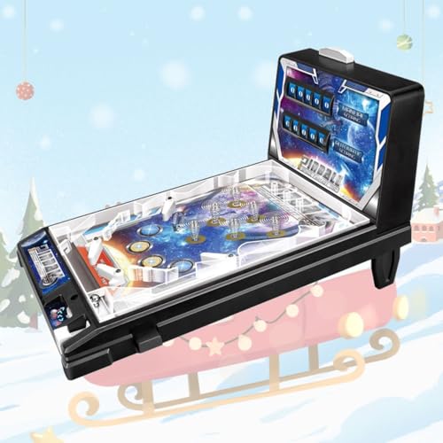 Tabletop Pinball Machine Game 42x27x24.5 Cm Mini Pinball Machine Toys with Lights and Sounds, Retro Arcade Machine Electronic Pinball Ball Shooting Game Machin