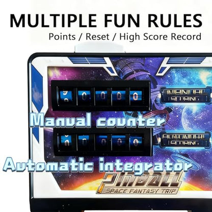 Electronic Tabletop Pinball Game, Retro Arcade Pinball Machine with Lights Sounds and Scoreboard, Portable Desktop Ball Shooting Toy for Kids