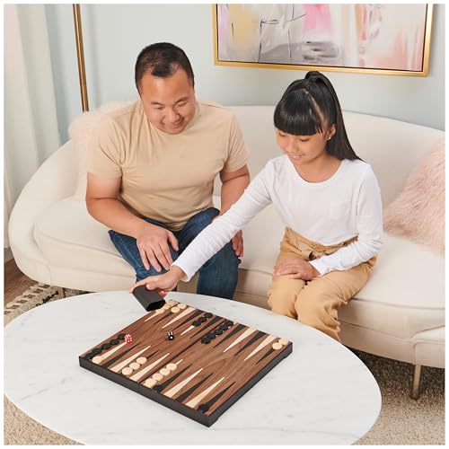 Spin Master Games Legacy Deluxe Wooden Backgammon Classic 2-Player Original Board Game Set with Cups and Dice, for Kids and Adults Aged 8 and up - color: Backgammon