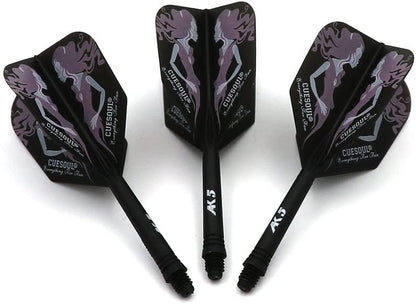 CUESOUL ROST Integrated Dart Flight and Shafts Meduim/Small/Large - color: Black Beauty, size: Size S-21mm