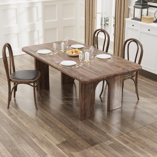 5'×8' Frosted Clear Floor Mat for Under Dining Room Table, No Scratch Durable Plastic Area Rug for Kitchen, Waterproof Easy Flat Floor Protector for High Traffic Area - color: Clear, size: 5' x 8' (Rectangular)